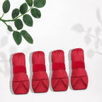 Bottes imperméables Le Chausson pour chien, coloris Rouge, Maison Pattounes, vue 4 : le lot de quatre bottes à plat